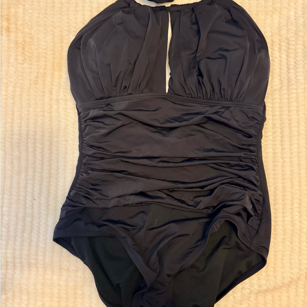 Kenneth Cole Elegant Black Halter Swimsuit